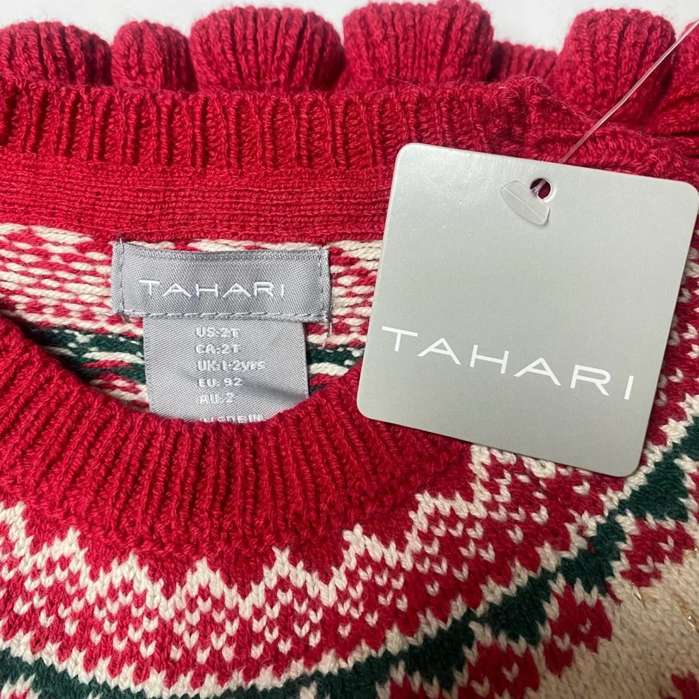 Tahari Girls 24 Mos Christmas Holiday Deer Tree Sweater Skirt Outfit Set‎ NWT
